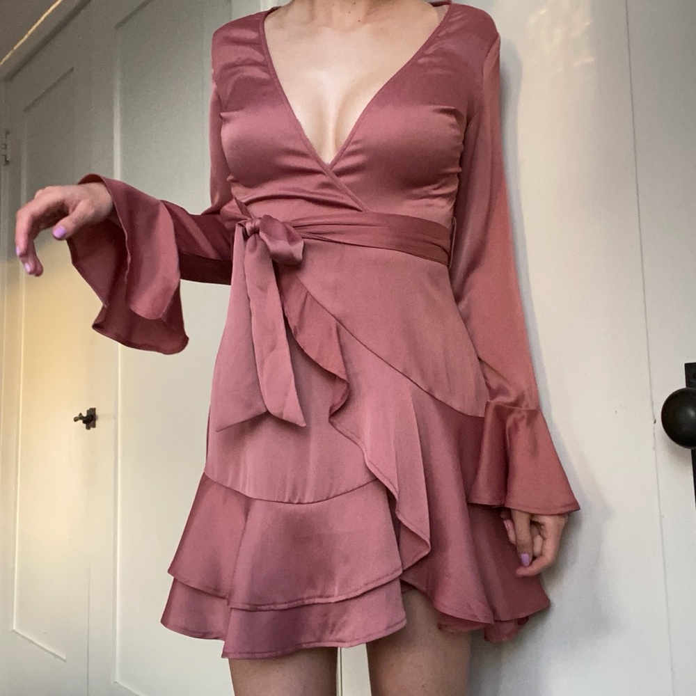 Silky Wrap Dress - Size S